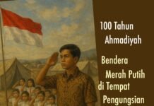 Bendera Merah Putih di Tempat Pengungsian